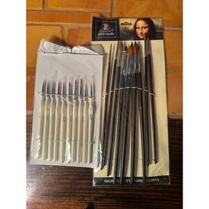 Pan Wen Bo & WLOT Artist Paint Brush Set 20pc Detail & Round Pointed Brushes NEW